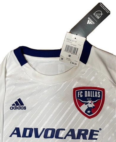 adidas Soccer Jersey MLS FC Dallas White Official Quick Dry DP3086 Women’s M New Cover