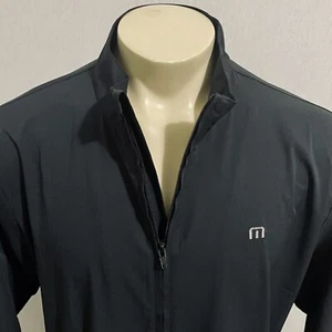 Travis Matthew Long Sleeves Men's Golf Jacket Sz XL Stretch Full Zip Black Logo. - Picture 1 of 11