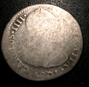 Old Colonial Coins 1801 Silver 2 Reales - Picture 1 of 2