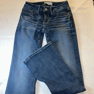 BKE Girls Jeans Stella Slim Fit Low Rise Boot Cut Distressed Denim Sz 24X29 1/2 - Picture 1 of 9
