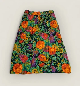 Vibrante y Colorida Verdadera Vintage Floral Falda Midi Talla UK 14 US 10 Boho Gitana - Imagen 1 de 8