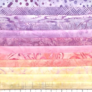 12 cuartos de grasa medio ligero cálido tela Batik Lunn paquete de preguntas frecuentes 100 % algodón hecho a mano - Imagen 1 de 8