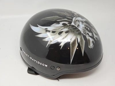 De colección 2001 Harley Davidson Grande Negro Bajo Perfil Medio Casco Tribal Eagle  Foto 1 de 4