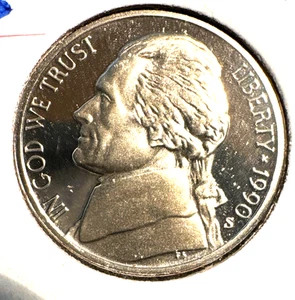 1990 S Proof jefferson nickel Grm BU - Picture 1 of 2