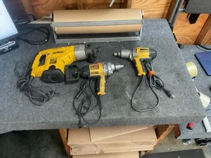 Lot 3 Dewalt Tools Rotary Hammer DW531 VSR Drill DW130V Impact Wrench DW294 - Picture 1 of 21