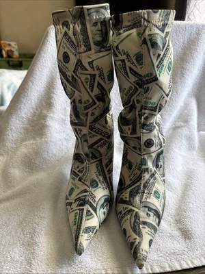 Cape Robbin Stiletto Heels Cash Money Dollars Womens 9M Costume Halloween - Image 1 of 4
