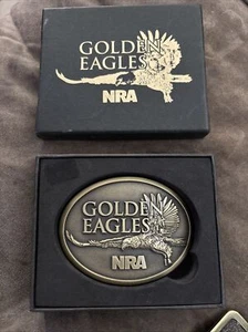 NRA 2013 Golden Eagles Limited Edition Belt Buckle With Box NEW - Picture 1 of 3