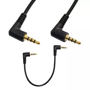 20cm 4pole 3.5mm Double Right Angle Male Jack Aux Stereo Audio Male Plug Cable - Picture 1 of 3