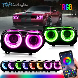VLAND LED Headlights For 2015-22 Dodge Challenger SE R/T RGB Color Change Lamps - Picture 1 of 15