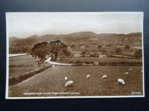 Shropshire CHURCHSTOKE VALLEY from Bishop's Castle c1940s RP Postcard - Picture 1 of 2