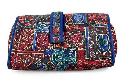 Gloria Vanderbilt Viaje Cosmético Maquillaje Cremallera Rollo Colgante Estuche Rojo y Azul Foto 1 de 4