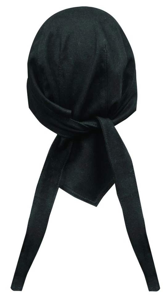 Gorra de calavera Durag Doo Rag grande negra lisa Select tela de rizo banda para el sudor cabrero Foto 1 de 1