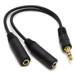3.5mm Y Splitter 1 Jack Male to 2 Female Headphone Mic Audio Adapter Cable - Picture 1 of 1