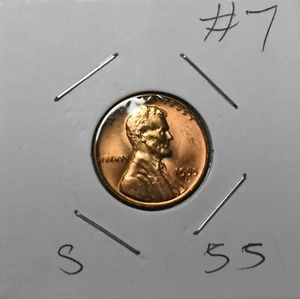 Centavo Lincoln Wheat 1955 S BU #7 - Imagen 1 de 2