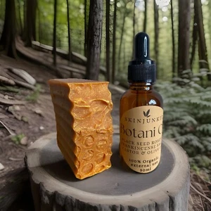 Organic Tallow Tumeric Honey Face Bar & Botani Face Black Seed Oil Rosehip Set - Picture 1 of 5