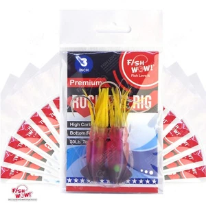 20pks Black Red 3" Fishing Rock Cod Rig Twin Bulb Squids Rockfish lingcod Soft  - Picture 1 of 5