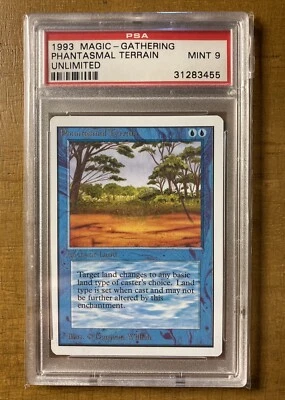 Magic The Gathering ✨ PHANTASMAL TERRAIN✨Unlimited PSA 9 MINT 1993 MTG Low Pop - Image 1 of 2