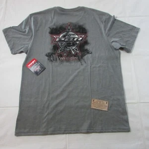 Wrangler Men's LG Short Sleeve PBR Bull Riding Graphic T-Shirt - Graphite Gray - Picture 1 of 3