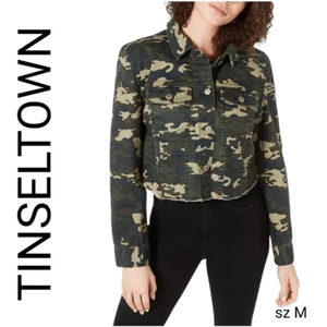 Tinseltown Love Fire Camo Cropped Jacket - Picture 1 of 10