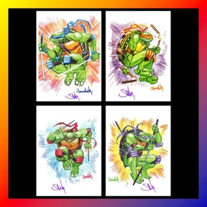 TMNT Juego de 4 IMPRESIÓN ARTÍSTICA FIRMADA Sean Gordon Murphy TORTUGAS NINJA MUTANTES ADOLESCENTES - Imagen 1 de 1