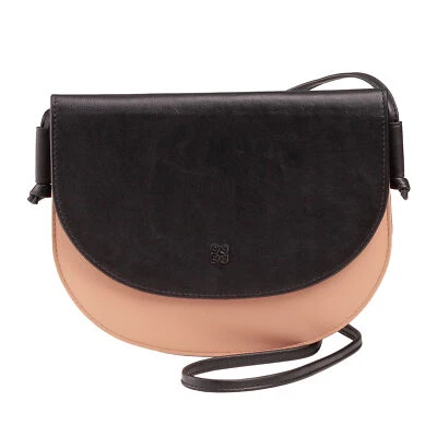 DUDU Small Ladies Shoulder Bag in Leather, Compact Slim Cross Body Bag with Flap - Image 1 of 4