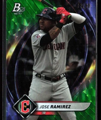 2022 Bowman Platinum Jose Ramirez #84 emerald ice /99 Guardians Indians - Image 1 of 2