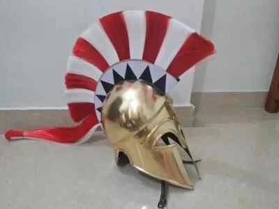 Casco Corintio Griego Medieval con Soporte de Madera Libre de Plumas C18 Foto 1 de 4