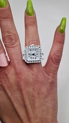 Uhrenring weiß Strass - Bild 1 von 4