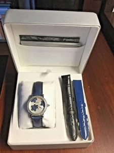 Ice Tek Diamond & Sapphire Watch "Round Ice Petal" w/2 extra new bands - Picture 1 of 4