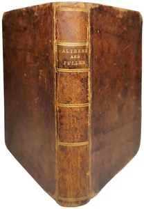 RARE 1812 JOHN NEWTON 'ALTHENS & FULLER' NEW HAVEN CT EARLY 19TH C LEATHER BOUND - Foto 1 di 21
