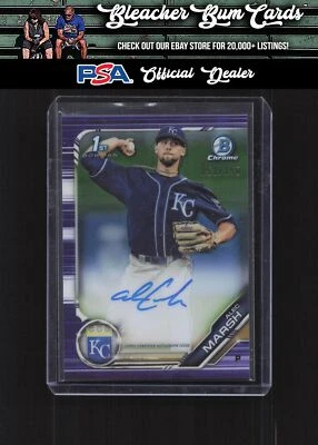 2019 Bowman Draft CDA-AMA Alec Marsh Chrome Purple Refractor Auto #/250 - Image 1 of 2