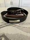 Dean & Tyler dog collar - black leather approx 36” long - nameplate (new)