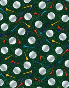 Golf Fabric, BTY, Timeless Treasures, C8030, Cotton, TheFabricEdge - Picture 1 of 1