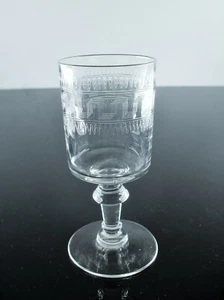 Antique 1VERRE Glass Blown Engraved Needle Clear ACID Greek Baccarat - Picture 1 of 11