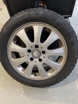 2 Stück DB alu auto felgen 16 zoll mit Winterreifen, Conti - Bild 1 von 4