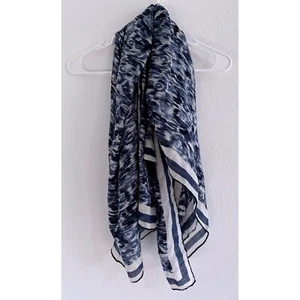 Loro Piana Scarf Stole Wrap Womens Blue Cashmere Silk Blend Italy Luxury Classic - Picture 1 of 8