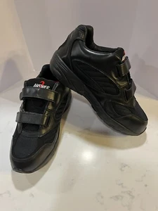 Answer 2 553-1 Therapeutic Diabetic Men's Wide Black Leather Shoes Size 11.5 - Picture 1 of 7