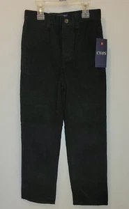 NWT BOYS SIZE 7, CHAPS, BLACK CORDUROY PANTS WITH CHAPS LOGO - Picture 1 of 4