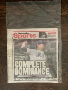 NY Newsday 24. April 2021 Mets Degrom Career High 15 Strike Outs / 2 Hits - Bild 1 von 2
