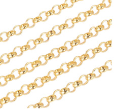 ❤ 5 Metres GOLD Plated ROLO BELCHER Chain Open Links Jewellery Making UK ❤