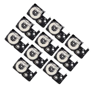 10PK para fabricante de etiquetas Casio negro sobre blanco XR18WE XR-18WE EZ cartucho de cinta 3//4" - Imagen 1 de 10