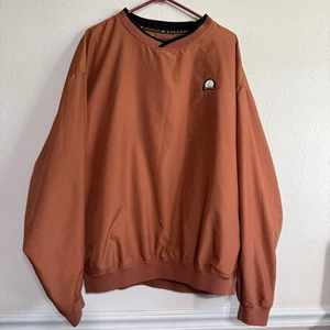 Ahead Mens XL X Large Golf Pullover Eagle Ridge Nylon Windbreaker Orange Vintage - Picture 1 of 8