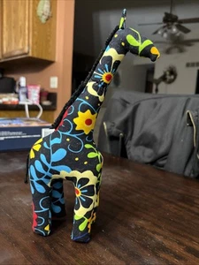 Colorful Floral Patterned Giraffe plush Watoto Grace giraffe 10 inch EUC Uganda - Bild 1 von 8