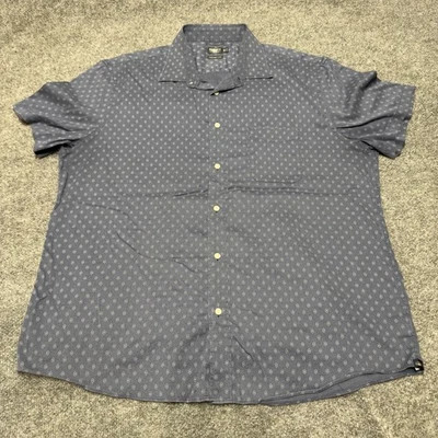 Faherty Shirt Men XXL 2XL Movement Short Sleeve Button Up Geometric Blue - Image 1 of 4