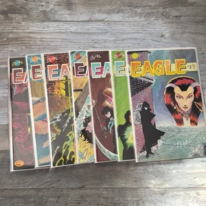 Lote 7 cómics de Crystal Eagle #2 3 4 5 7 8 9 (1986-1987) desgaste moderado ciencia ficción - Imagen 1 de 8