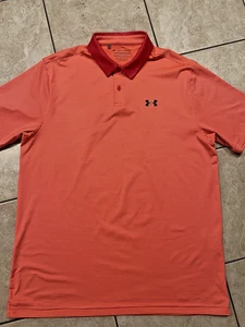 Under Armour Shirt Herren XL TALL orange gestreift The Performance Golf Polo Stretch - Bild 1 von 6