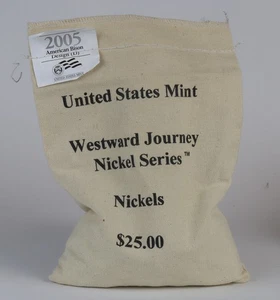 500x2005-D American Bison Westward Journey Nickels in Unopened $25 U.S. Mint Bag - Picture 1 of 1