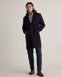 Neu mit Etikett XL Quitte schwarzer italienischer Wollmantel für Herren Größe XL City adrett $ 180 - Bild 1 von 5