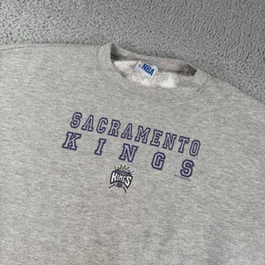 Felpa vintage Sacramento Kings uomo grande grigia NBA basket girocollo anni 90 - Foto 1 di 13