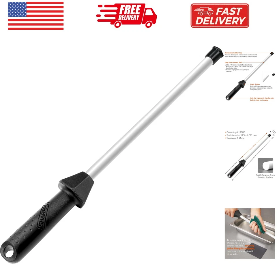 SHARPAL 118H Ceramic Honing Rod - Professional Knife Sharpener Stee... Fast Ship